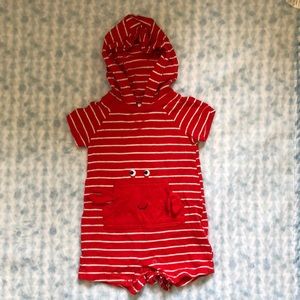 Carter’s baby boy striped Crab romper (6 months)